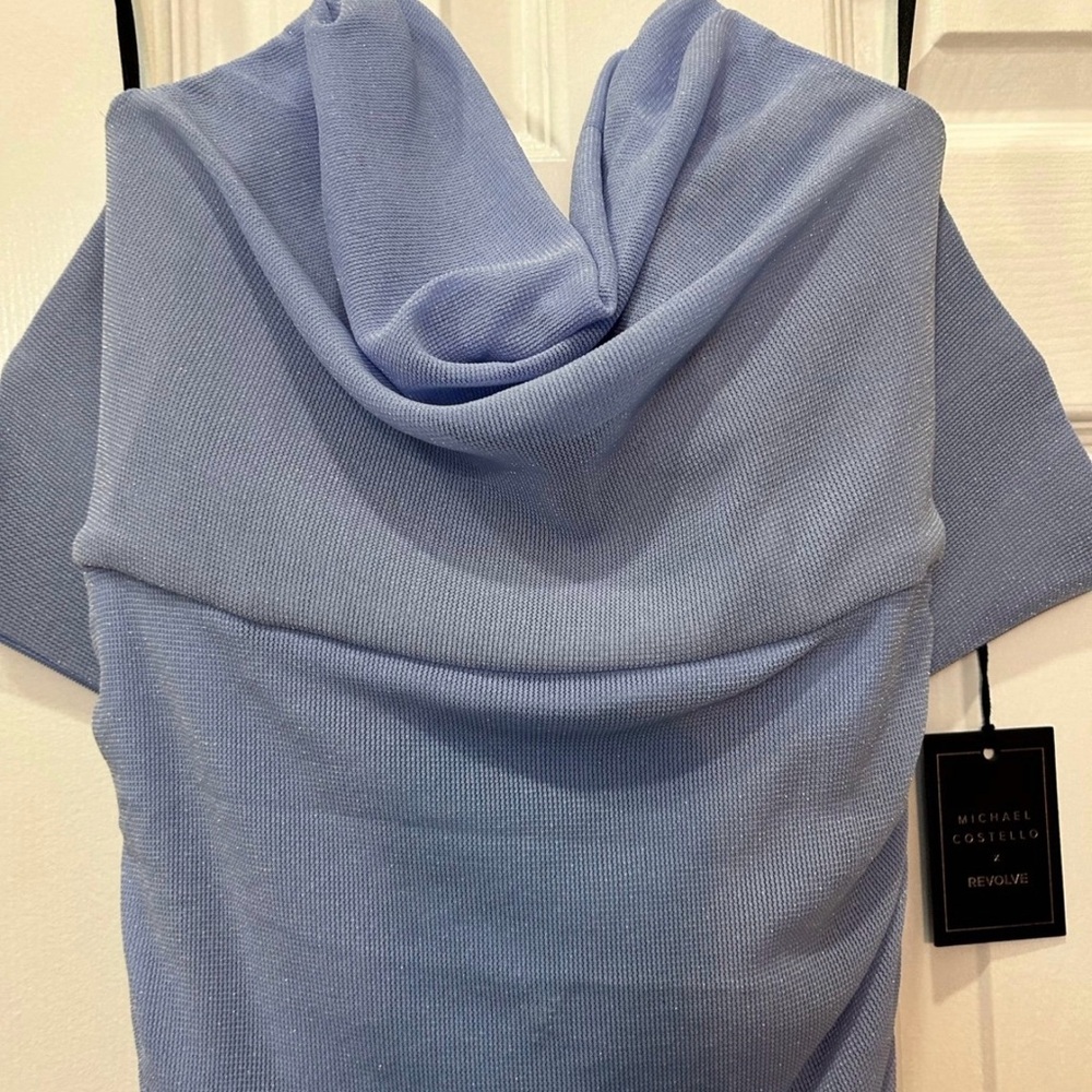 Michael Costello periwinkle midi dress